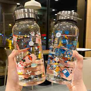 茶杯玻璃水杯茶水分离泡茶杯男便携高档杯子耐热大容量水杯顿顿杯