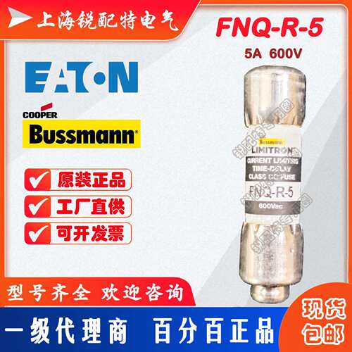FNQ-R-5 延时保险丝 600V 5A 10X38 巴斯曼BUSSMANN熔断器