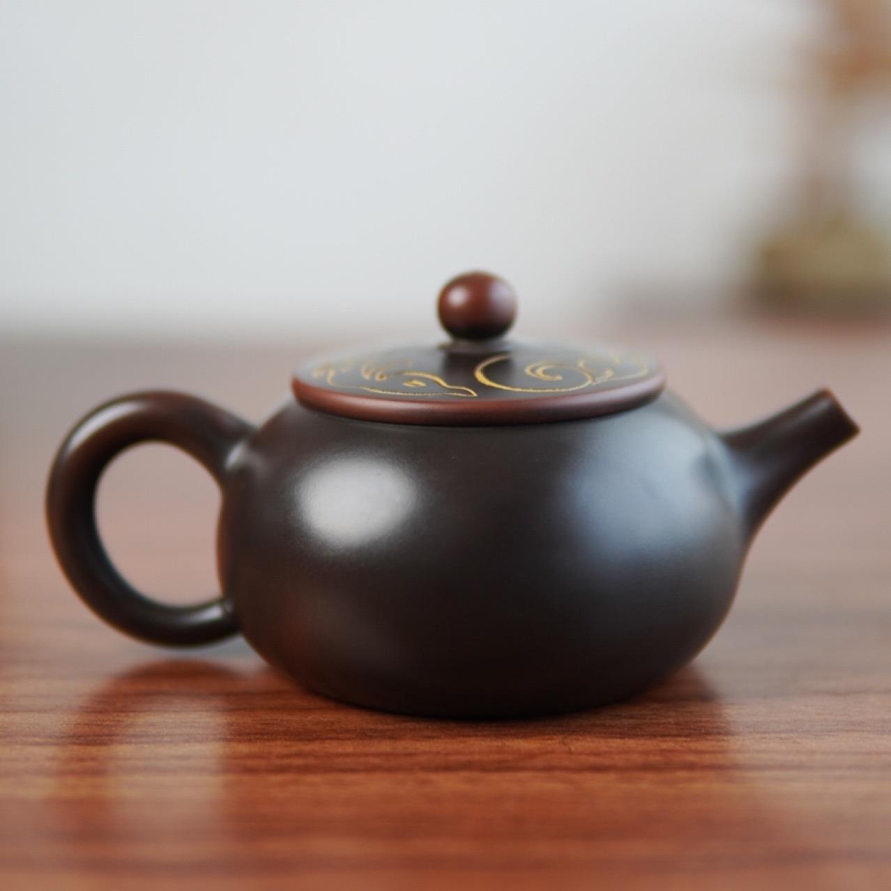 广西泥兴陶复古风茶具转转壶可提可转茶壶全手工制作原矿紫泥