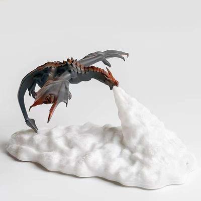 喷火龙小夜灯台灯摆件卧室房装饰蘑菇云核弹灯火山岩浆巨龙氛围灯