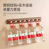 打孔实木卧室壁挂挂钩墙上后免玄关黑胡桃架挂衣入户门衣帽架衣服