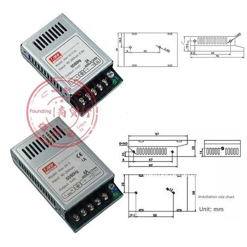 Mean Well超薄电源Mw-10/20W直流显示Led开关电源5V2A4A12V1A24V0