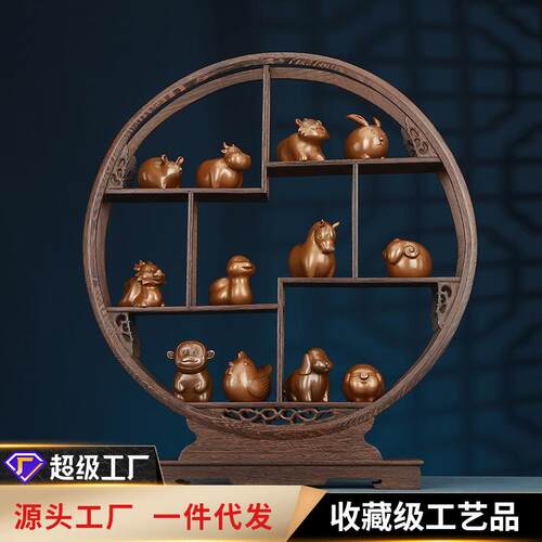 铜欣祥 紫铜Q版十二生肖摆件桌面客厅办公室生肖瑞兽工艺品礼品