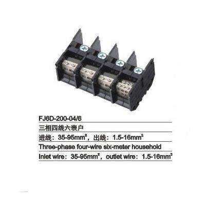 海燕FJ6D-200-04/6三相四线六表户导轨分线端子接线端子分线盒