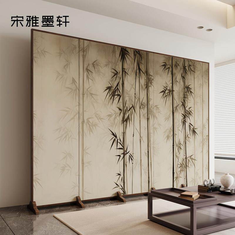 中式实木屏风隔断客厅玄关可移动折叠卧室遮挡双面定制折屏背景墙