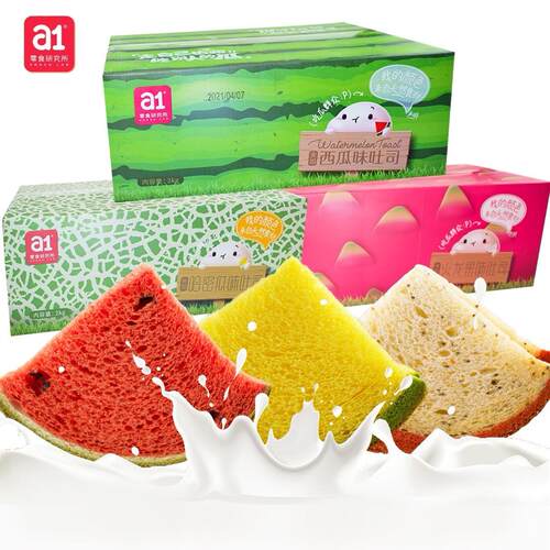 a1夹心吐司面包吐司 西瓜/哈密瓜/火龙果/奇亚籽味 2kg整箱