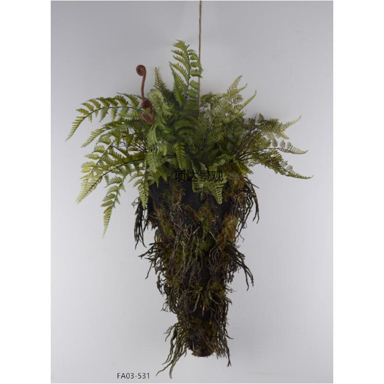 仿真垂吊绿植蕨类植物空中挂饰花艺壁挂假山庭院橱窗拍摄道具