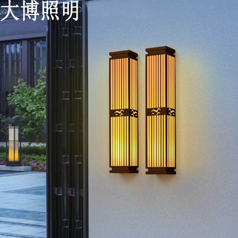 室外壁灯led特色LOGO可订庭院景观新中式不锈钢户外壁灯厂家