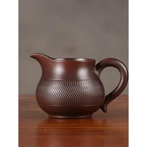 大容量紫陶博览会杯全手工跳刀图案茶海建水紫陶茶具茶隔板家用过