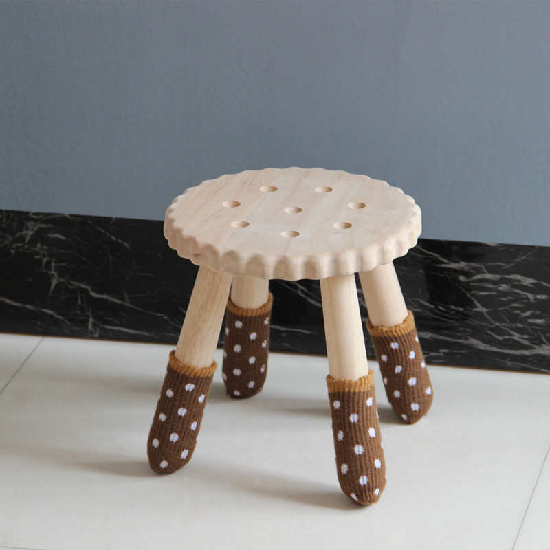 简约结实木质小板凳子家用客厅大人宝宝换鞋圆矮原木色儿童饼干凳