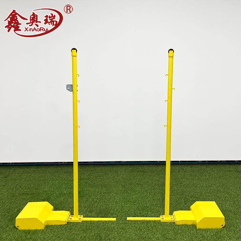 跨境铸铁羽毛球柱全静电高温喷塑球柱可移动全铸铁羽毛球架