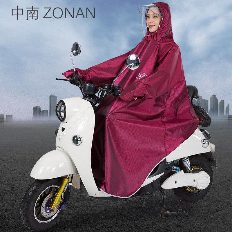 有袖雨衣长版全身防暴雨遮脸女款骑行加大加厚电动电瓶机车雨披