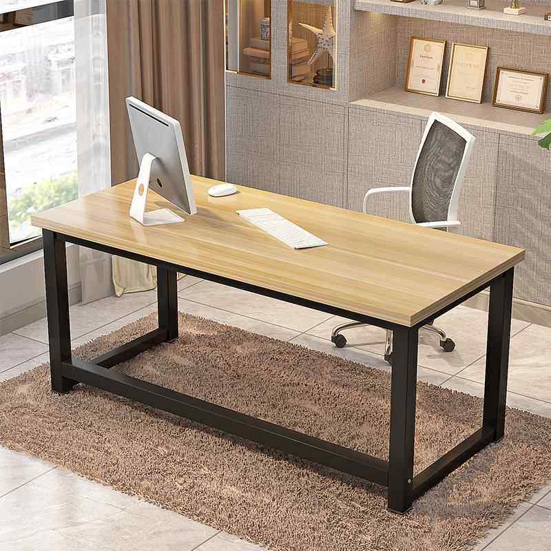 简约电脑桌台式家用现代桌子写字台简易学习桌钢木书桌双人办公桌