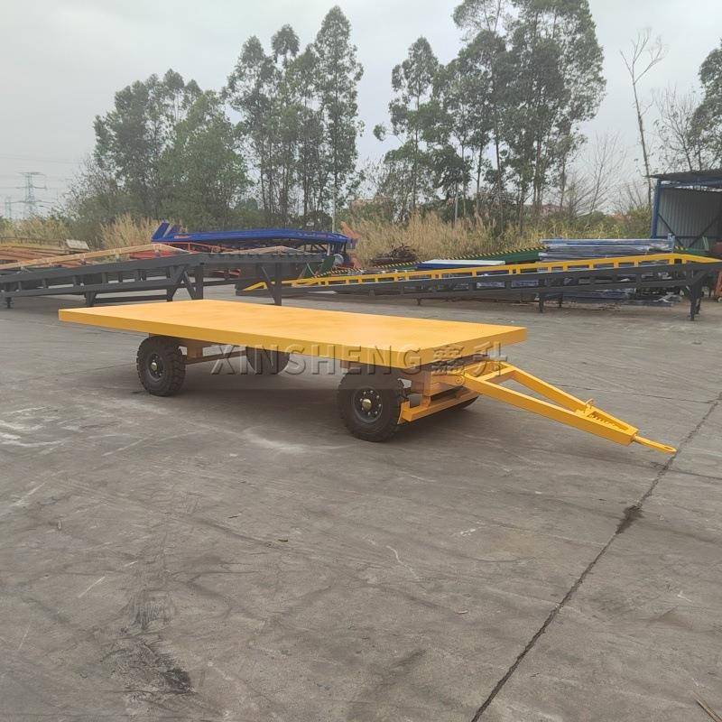 叉车牵引平板拖车5吨装载货物挂车大型行李拖车4米转运
