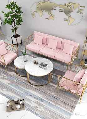 北欧时尚沙发容院女装店210607休息沙发美 椅铁艺简发约阅览室休