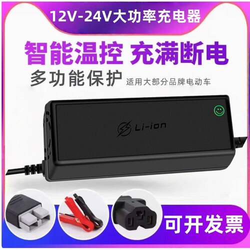 12V24V房车电动叉车锂电池充电器12.6V20A29.4V0A储能电源充电器