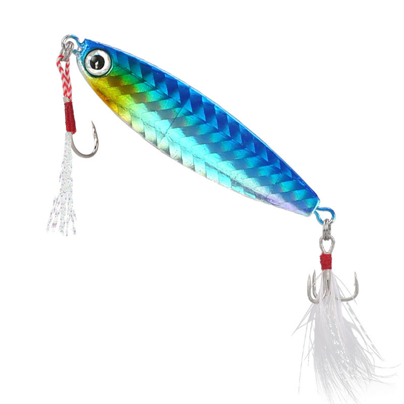 飘落铁板路亚饵超远投双钩蓝小刀假饵亮片海钓淡水翘嘴鳡鱼通杀饵,户外/登山/野营/旅行用品,台钓饵,淘宝优惠券,粉丝福利购,淘宝优惠卷