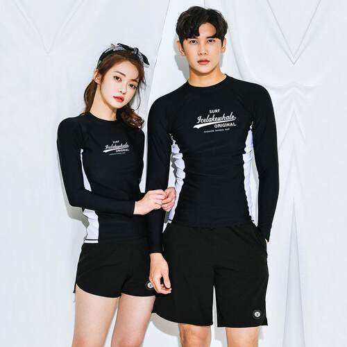 Couple diving suit, split long sleeved swimsuit,