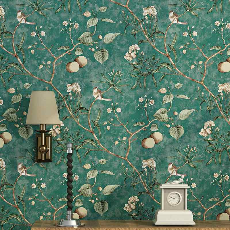 新款直销美式田园自贴墙纸加厚铝膜卧室无纺布客厅电视背景墙壁纸