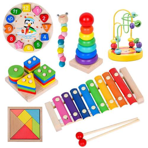 Montessori Wooden Toys for Babies 1 2 3 Years Boy Girl Gift