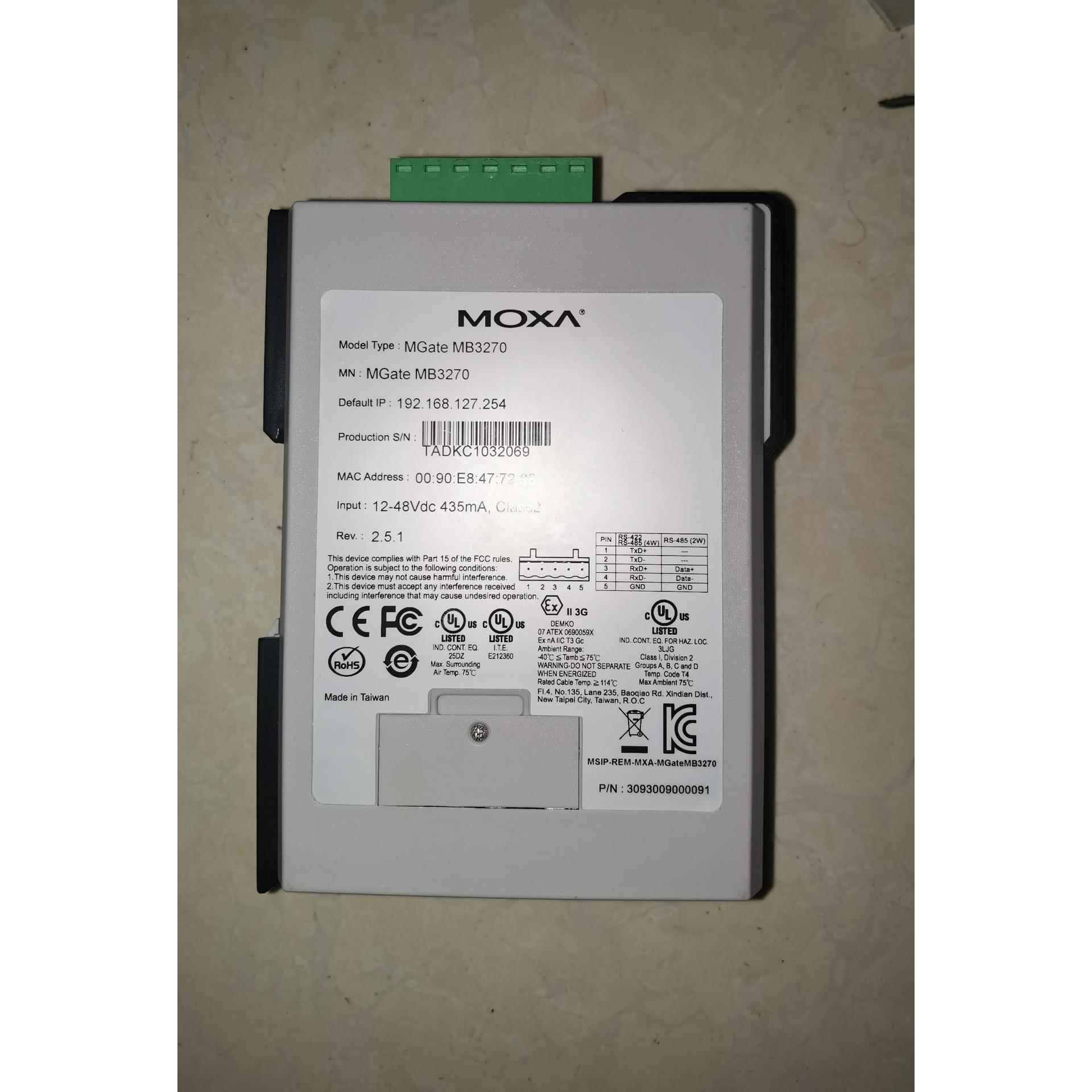 MOXA MGate MB3270 2口 标准MODBUS网