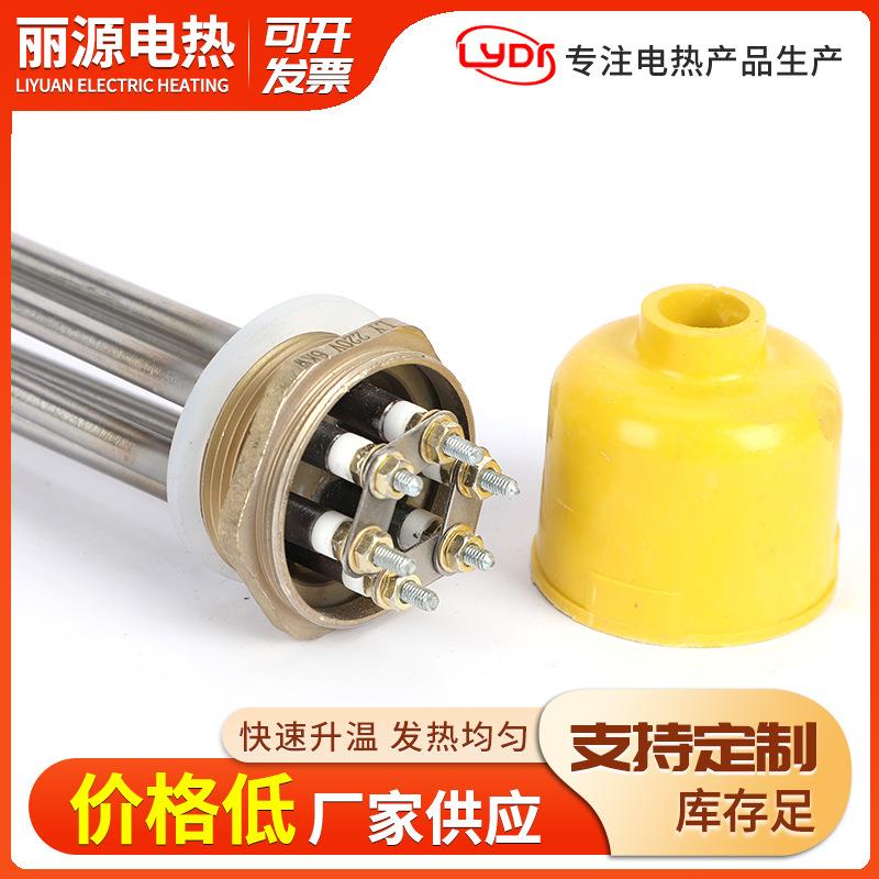 寸半螺820纹铜头钢管加热管水箱大功率电热管铜热头空气能加管一