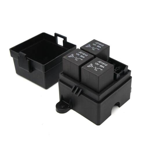 厂家直售汽车3路改装保险盒车用12V24V40A80A换模块汽车继电器盒