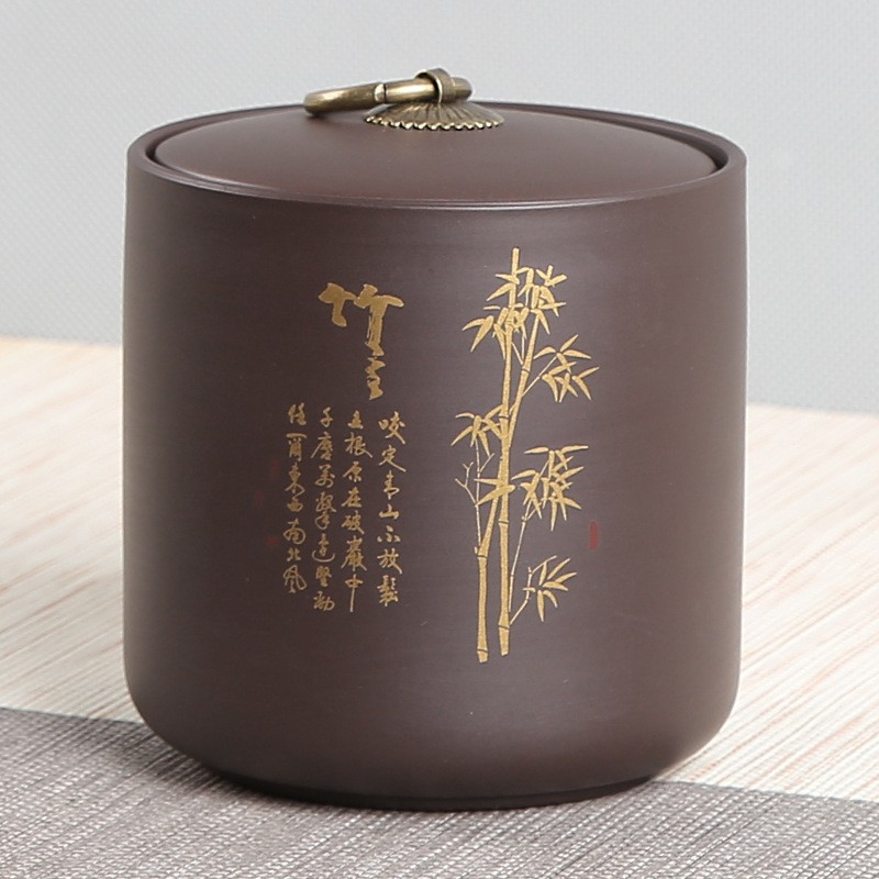 陶瓷紫砂罐茶叶罐普洱茶叶密封罐茶罐红茶普洱储藏罐储物罐礼品盒