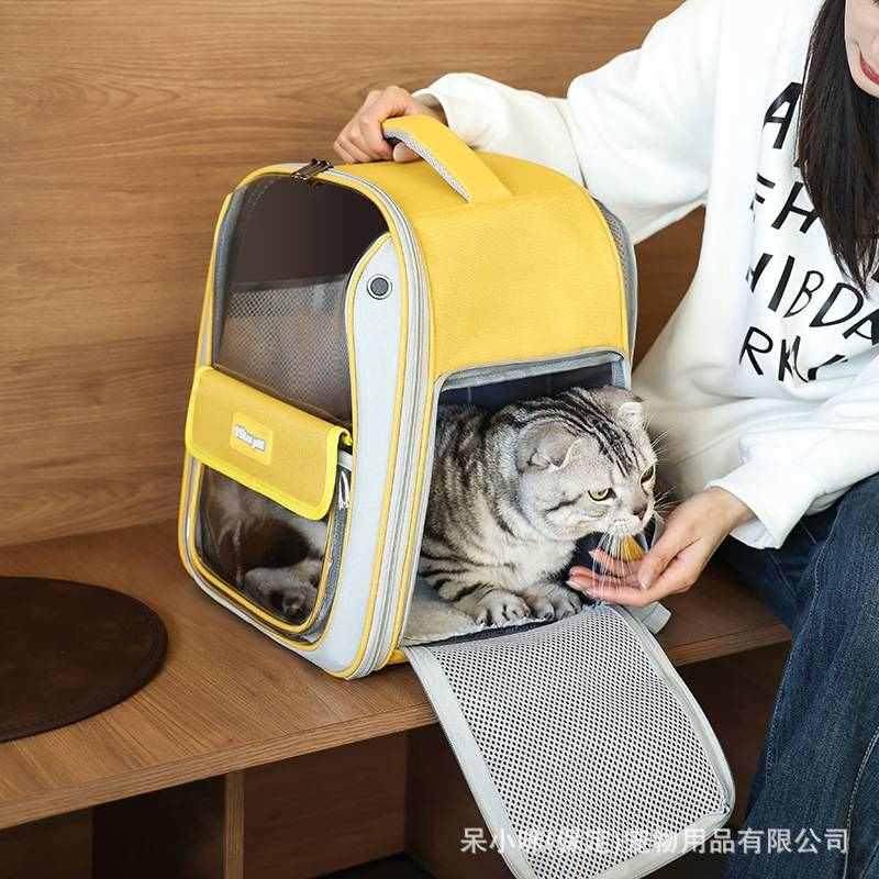 猫包外出包便携透气宠物包多功能大容量宠物双肩包可折叠便携