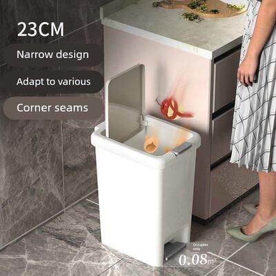 Rubbish Can Kitchen Toilet Trash with Press Lid Garbage Bin
