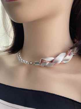 甲状腺术后遮挡项链丝巾春秋女百搭短款锁骨围脖磁吸扣领巾多功能