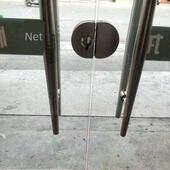 玻璃门锁推拉玻璃锁单双门免开孔不锈钢玻璃门锁单门双开门锁