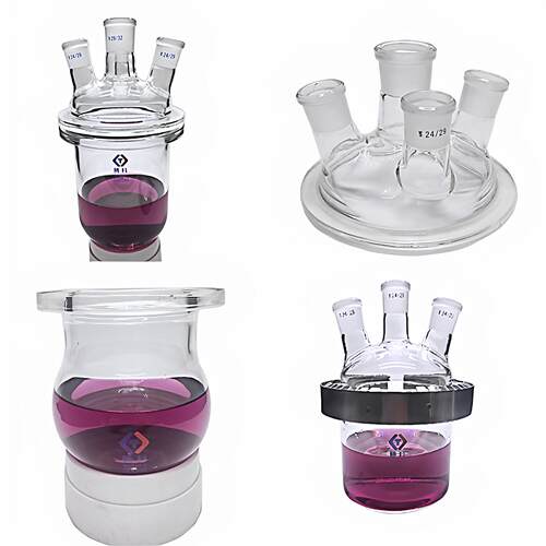 玻璃开口反应釜1000ml球形三四口烧瓶2L5L开口反应器实验室分体