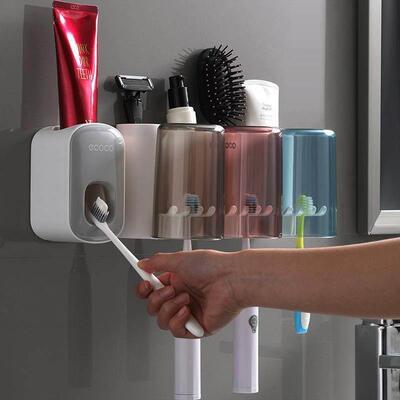 toothbrush tooth cup holder wall rack bathroom mount home