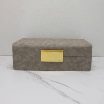 现代简品约皮革纳金0705属收盒轻摆件样板间家居客厅办公室工艺摆