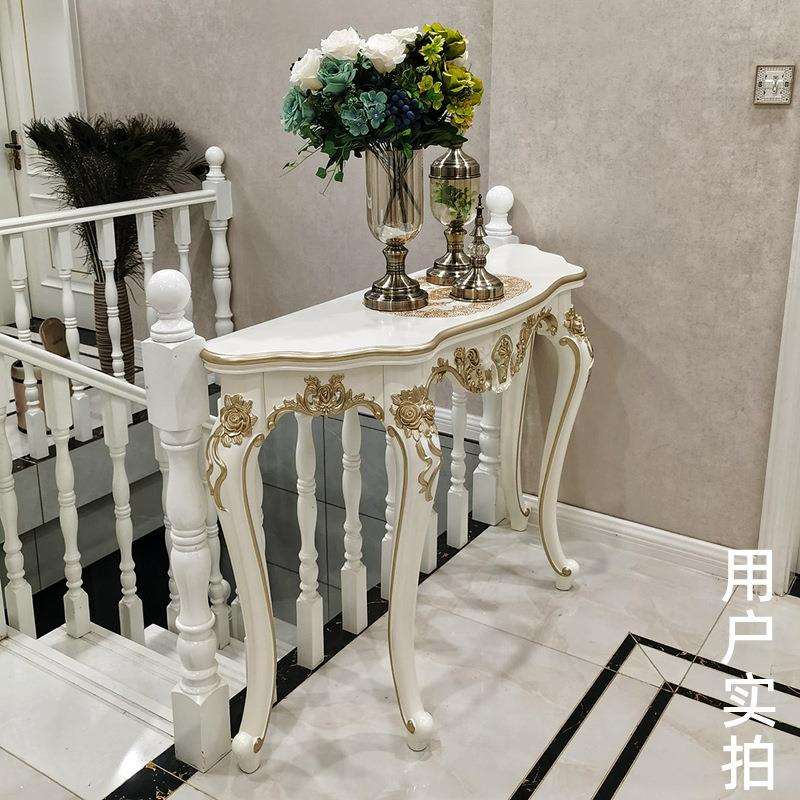 欧式玄关柜靠墙走廊桌子装饰台置物架轻奢风进门入户客厅隔断美L&
