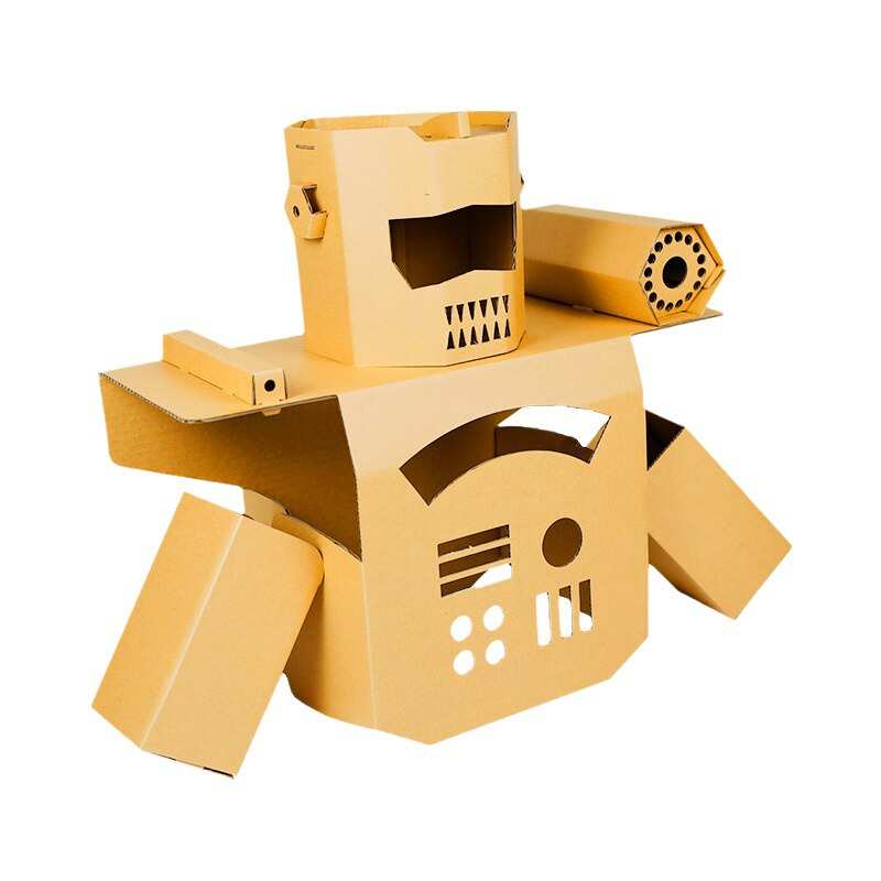 纸箱可穿戴机器人铠甲拼装纸板模型幼儿园儿童手工diy制作材料包