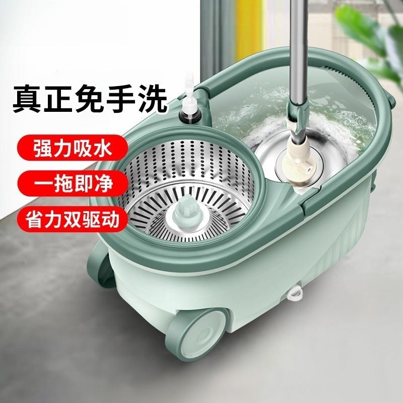 甩干懒人吸水脱水自动旋转度地拖拖把家用一拖净单桶免布手洗