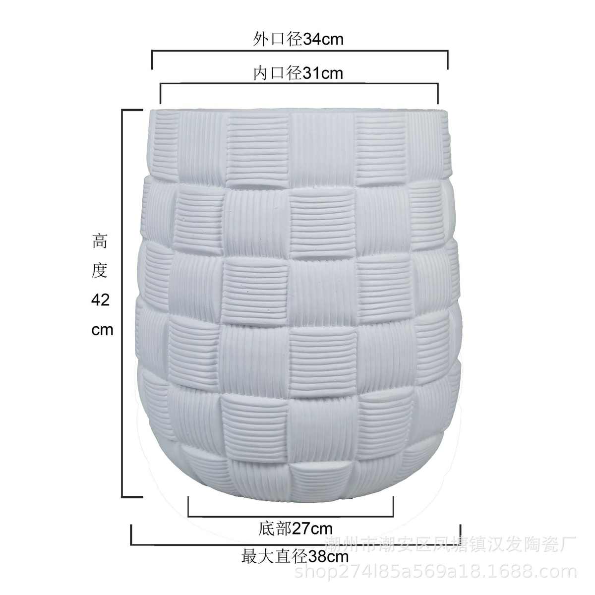 北欧风格镁泥花盆大师设计整装客厅居家自由组合落地大花盆花篮