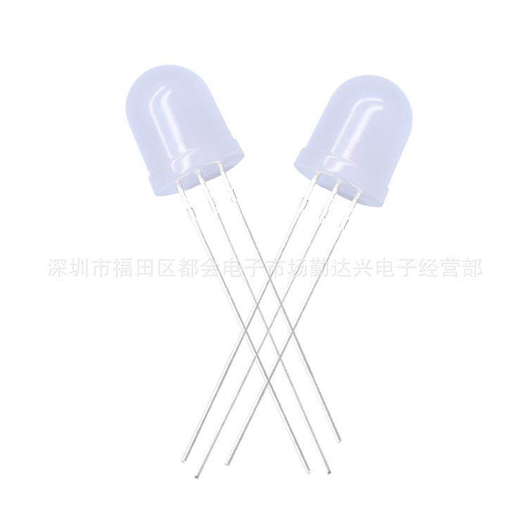 f红共绿阴共阳mm红普绿绿雾10mm红绿状双色示灯led灯珠指发翠光二