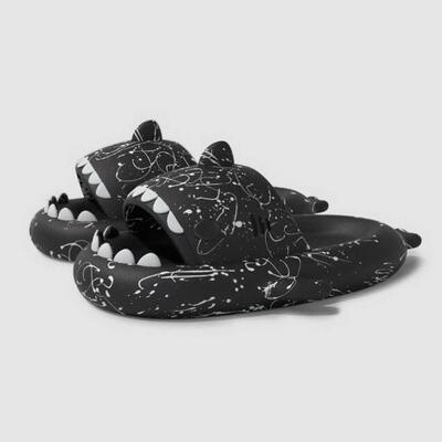 4CM Soft Man Women Shark Slippers Summer Beach Slides Anti-S