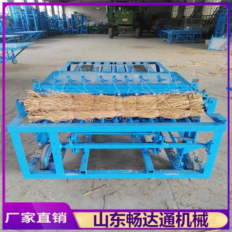 电动草帘机厂家麦草自动送料编织机植被包裹草珊机砖坯覆盖草毡机