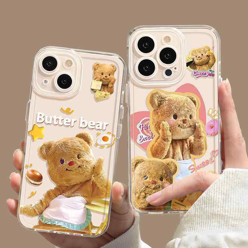 适用于新品17promax手机壳苹果11新款手机壳苹果16/17pro手机壳卡通个性15promx黄油小熊透明手机壳,3C数码配件,手机保护套/壳,淘宝优惠券,粉丝福利购,淘宝优惠卷