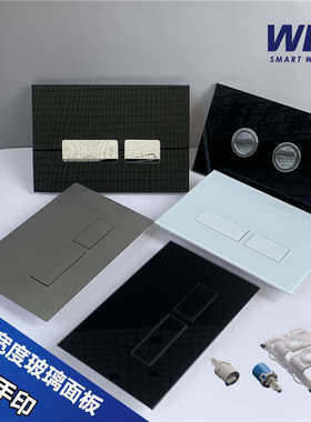 恩仕入墙水箱冲水玻璃面板壁挂式马桶隐藏水箱气动按钮蹲便器按键