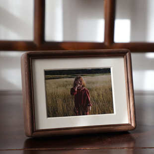 摆榫卯儿童6寸寸照摆件寸相册相框厂家桌面批发框台8宝宝7实木a34