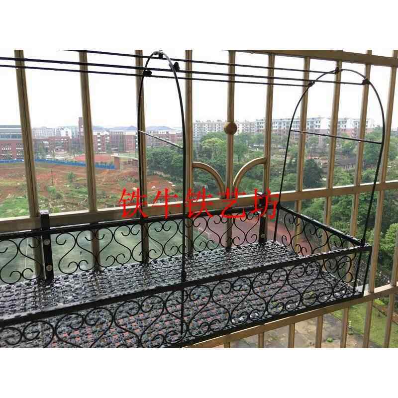 N5台栏艺杆铁花架悬挂式多肉防护防F75TT59J栏雨棚花盆架子雨阳防