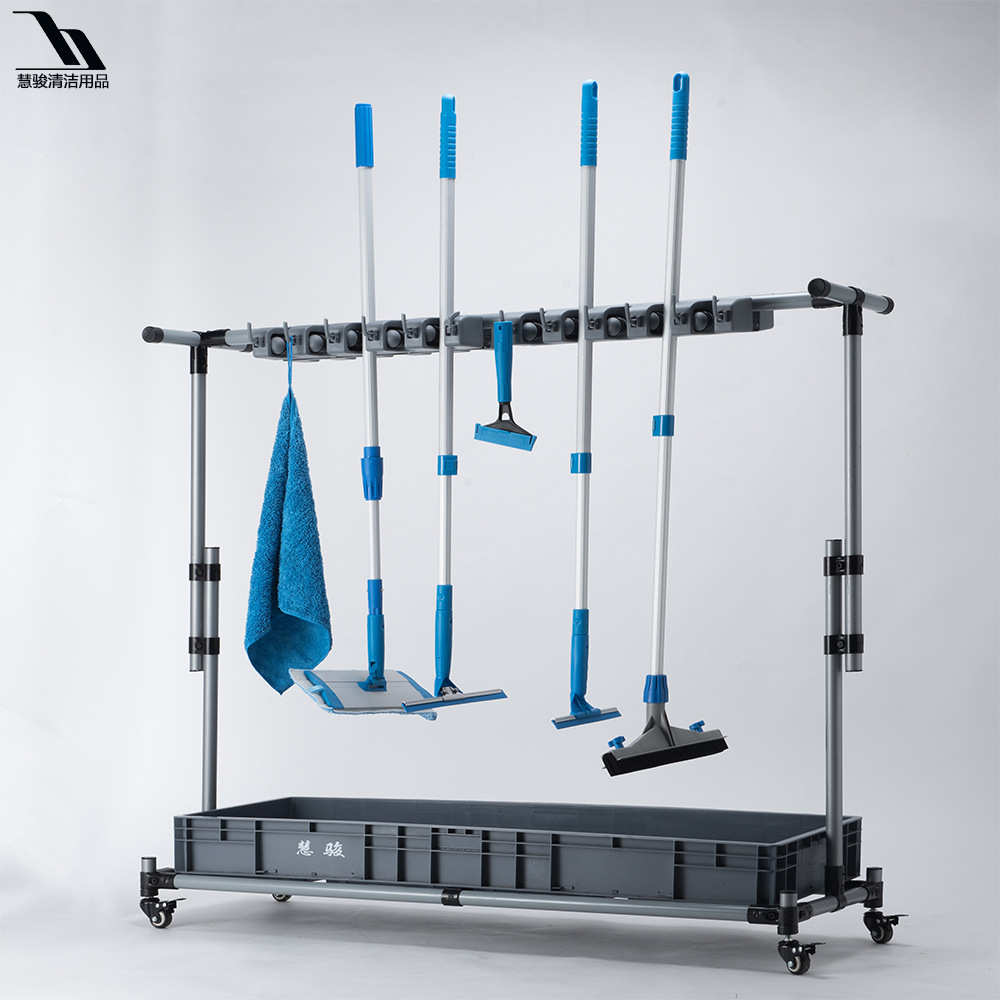 落地式扫把整理拖把挂架清洁工具收纳专用可移动推车加厚医院商场