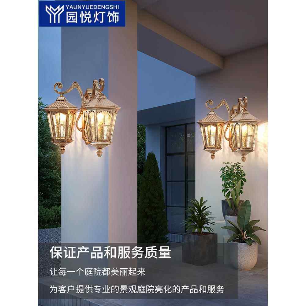 灯双头院室外壁大门口两侧阳台欧复古户外防水露台院YY566+6式子