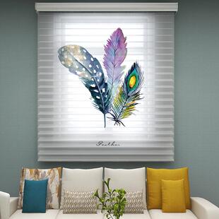 A6L伊美芬免打孔香格里拉帘儿童房卧室柔纱帘遮光升降卷帘窗帘百