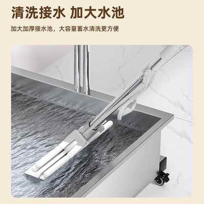 落地式不锈钢移动拖把架墩不锈钢拖布沥洁水收纳架清置物卫生间挂